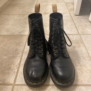 Dr. Martens Black Leather Combat Boots
